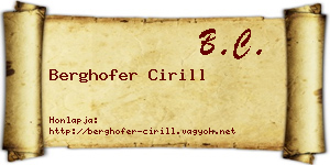 Berghofer Cirill névjegykártya